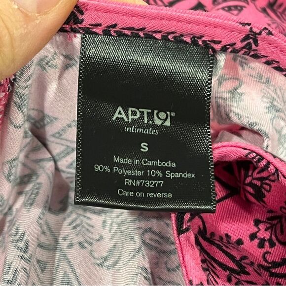 Apt 9 Pink and Black Patterned v-neck mini nightgown Dress size small - Picture 8 of 11